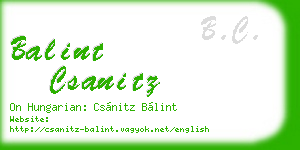 balint csanitz business card